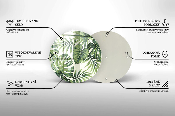 Glas Ceranfeldabdeckung Spritzschutz Monstera hinterlässt Illustration