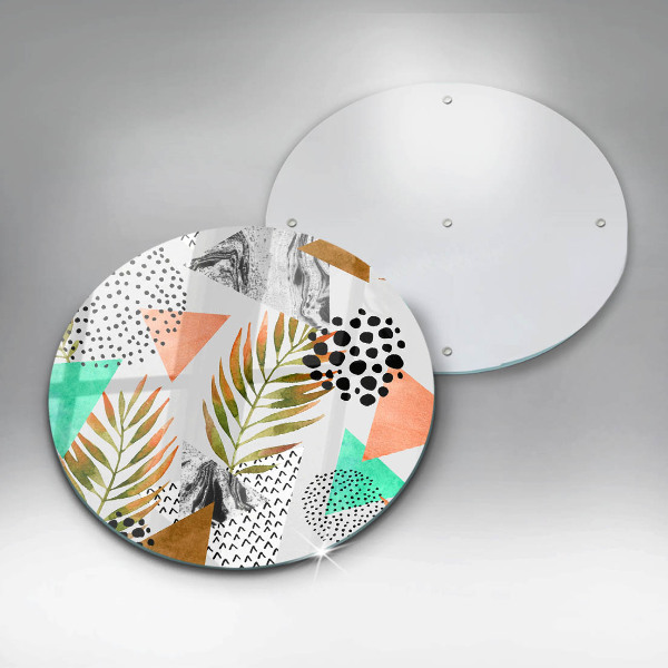 Glas Ceranfeldabdeckung Spritzschutz Boho-Blättermuster