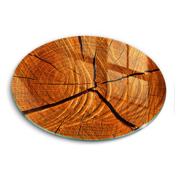 Glas Herdabdeckplatte Holzstammstruktur