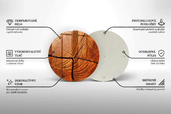 Glas Herdabdeckplatte Holzstammstruktur