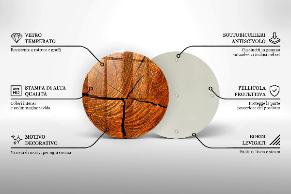 Glas Herdabdeckplatte Holzstammstruktur