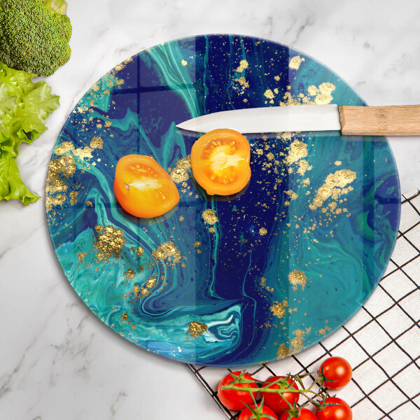 Glas Ceranfeldabdeckung Abstraktion mit Gold