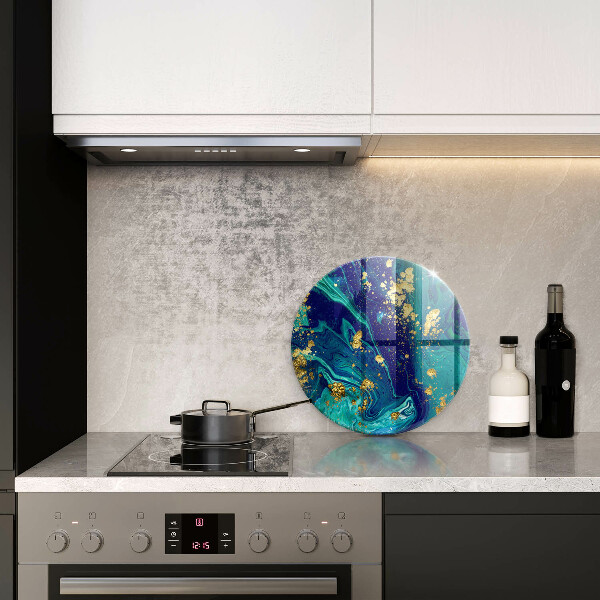 Glas Ceranfeldabdeckung Abstraktion mit Gold