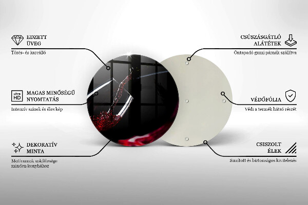 Glas Herdabdeckplatte Ein Glas Rotwein