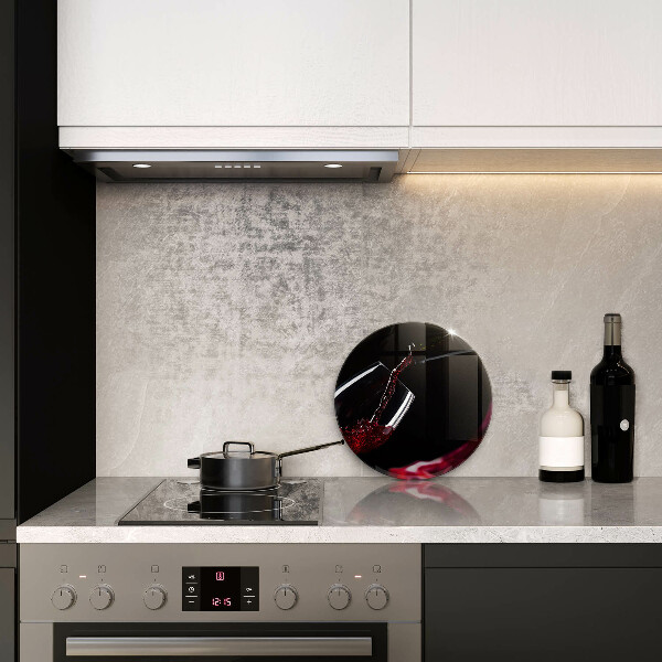 Glas Herdabdeckplatte Ein Glas Rotwein