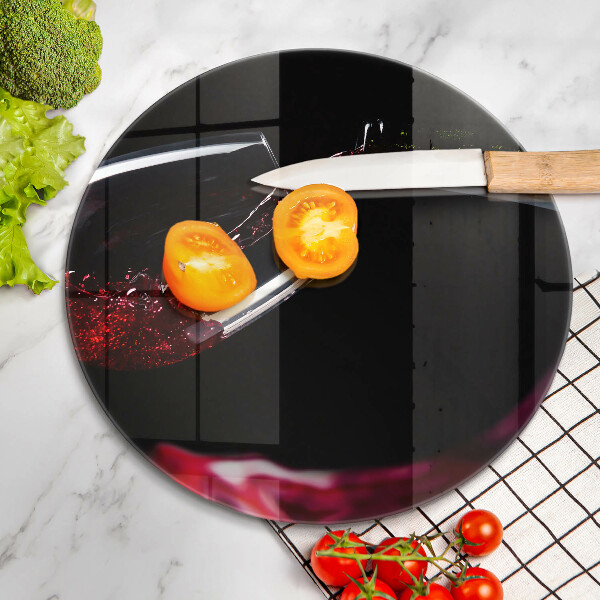 Glas Herdabdeckplatte Ein Glas Rotwein
