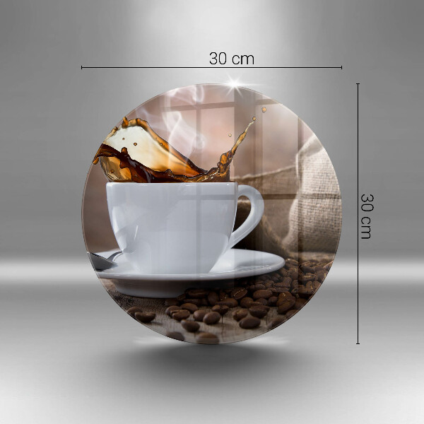 Glas Herdabdeckplatte Tasse und Kaffeebohnen