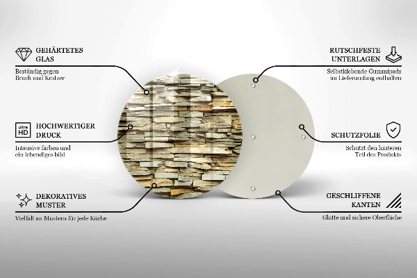 Glas Herdabdeckplatte Dekorative Steine