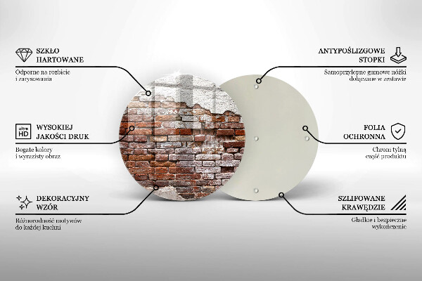 Glas Herdabdeckplatte Alte Ziegel- und Betonmauer