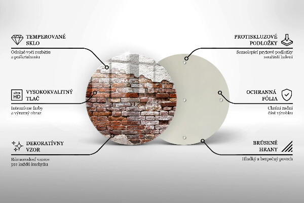 Glas Herdabdeckplatte Alte Ziegel- und Betonmauer