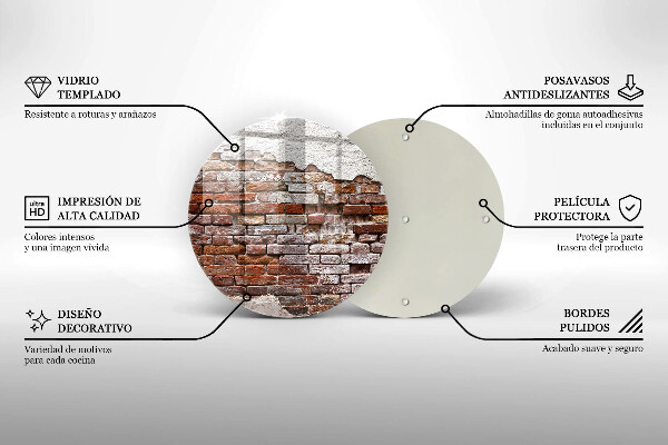 Glas Herdabdeckplatte Alte Ziegel- und Betonmauer