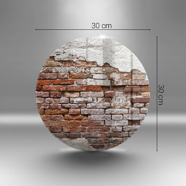 Glas Herdabdeckplatte Alte Ziegel- und Betonmauer