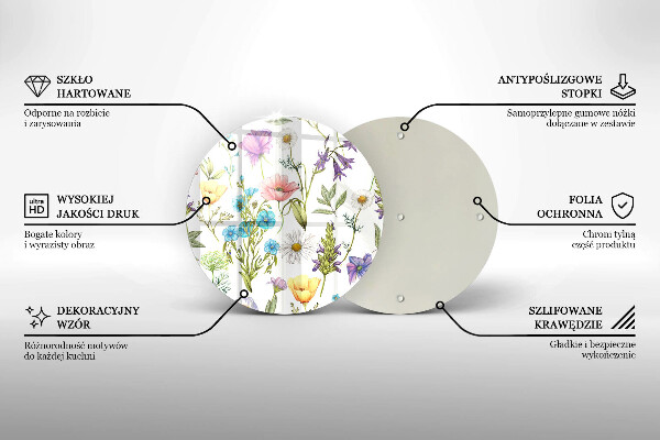Glas Ceranfeldabdeckung Blumenillustration