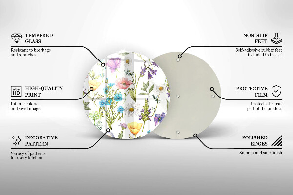 Glas Ceranfeldabdeckung Blumenillustration