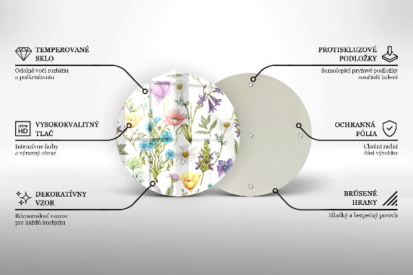 Glas Ceranfeldabdeckung Blumenillustration