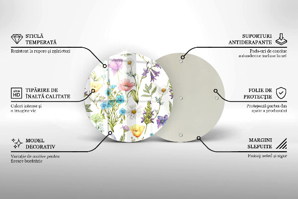 Glas Ceranfeldabdeckung Blumenillustration