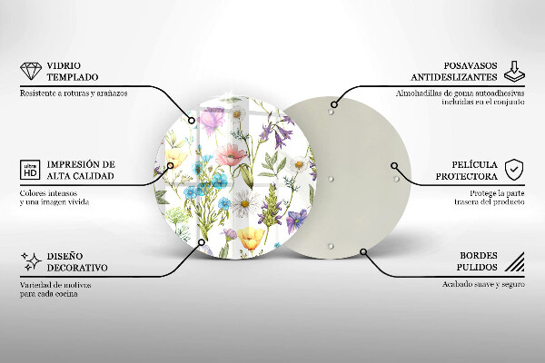 Glas Ceranfeldabdeckung Blumenillustration