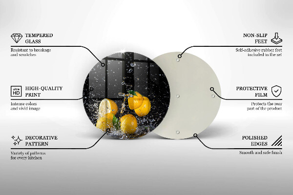 Glas Herdabdeckplatte Saftige Zitronenfrucht