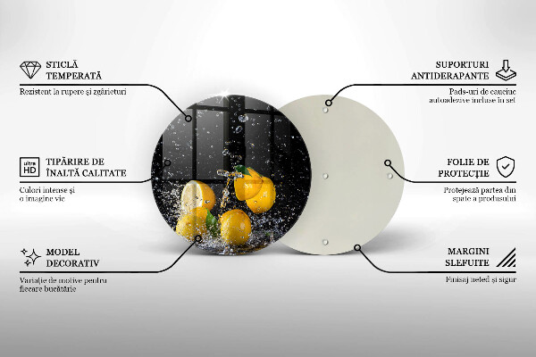 Glas Herdabdeckplatte Saftige Zitronenfrucht