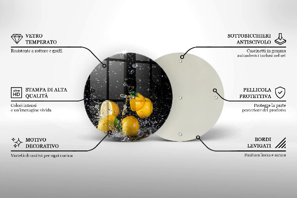 Glas Herdabdeckplatte Saftige Zitronenfrucht