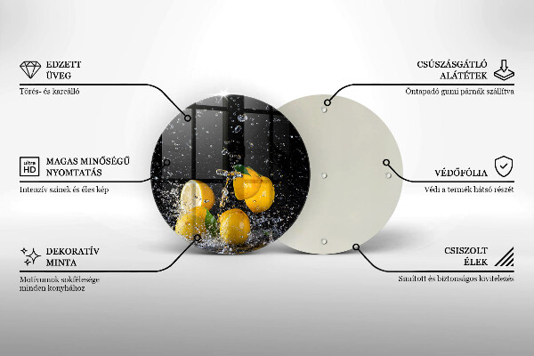 Glas Herdabdeckplatte Saftige Zitronenfrucht