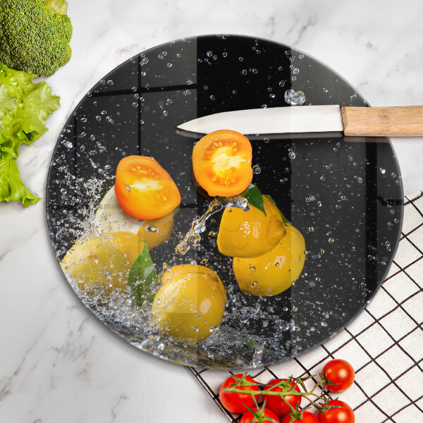 Glas Herdabdeckplatte Saftige Zitronenfrucht