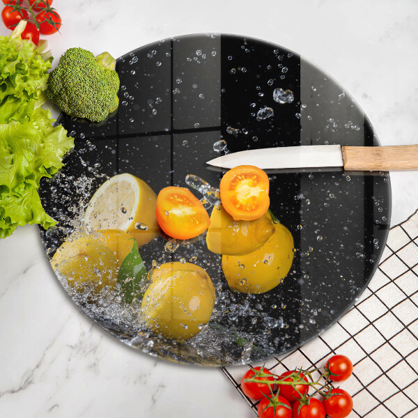 Glas Herdabdeckplatte Saftige Zitronenfrucht