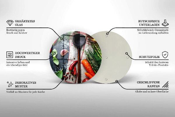 Glas Herdabdeckplatte Küchenessen