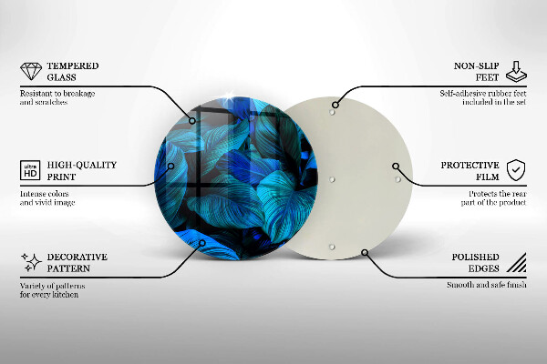 Glas Ceranfeldabdeckung Spritzschutz Blätter der Dschungelvegetation