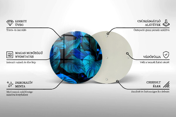 Glas Ceranfeldabdeckung Spritzschutz Blätter der Dschungelvegetation