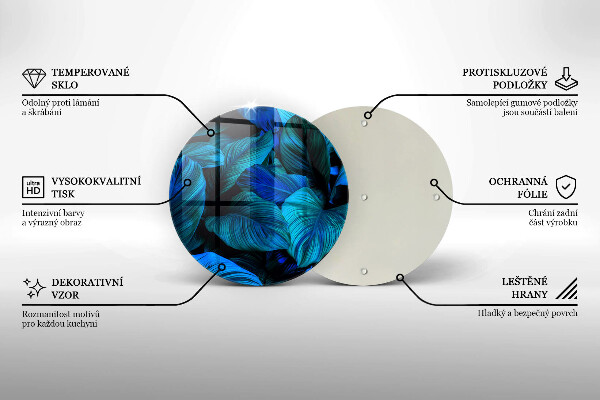Glas Ceranfeldabdeckung Spritzschutz Blätter der Dschungelvegetation
