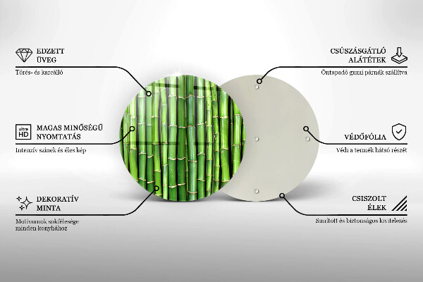 Glas Herdabdeckplatte Naturbambus