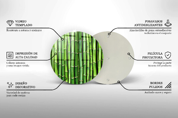 Glas Herdabdeckplatte Naturbambus