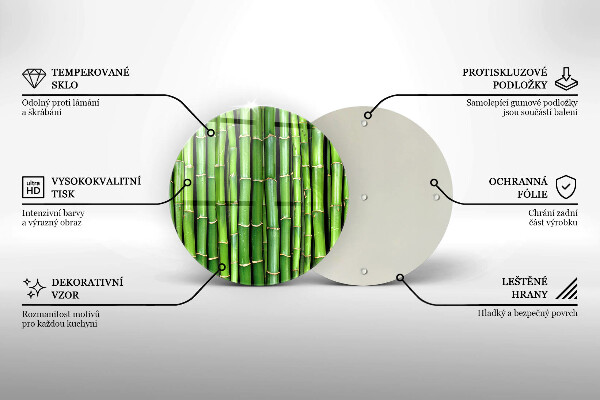 Glas Herdabdeckplatte Naturbambus