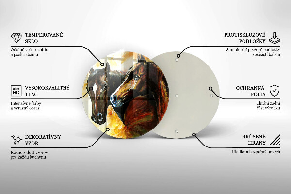 Glas Herdabdeckplatte Tiere Pferde