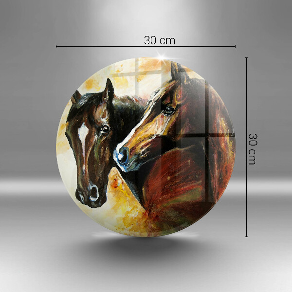 Glas Herdabdeckplatte Tiere Pferde