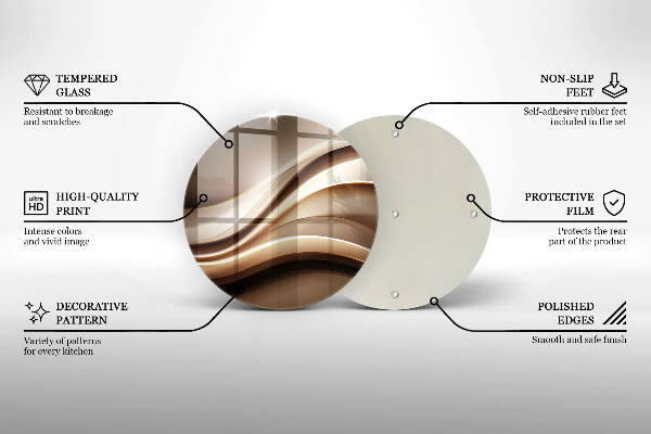 Glas Herdabdeckplatte Abstraktion sanfte Linien