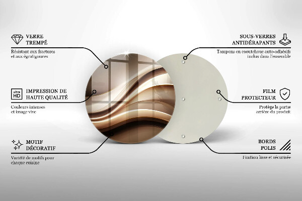 Glas Herdabdeckplatte Abstraktion sanfte Linien