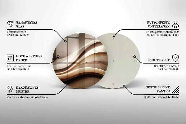 Glas Herdabdeckplatte Abstraktion sanfte Linien