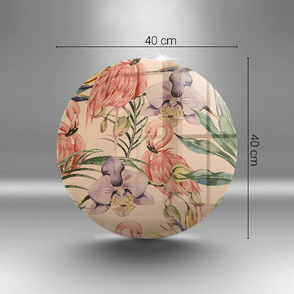 Glas Herdabdeckplatte Flamingos-Illustration