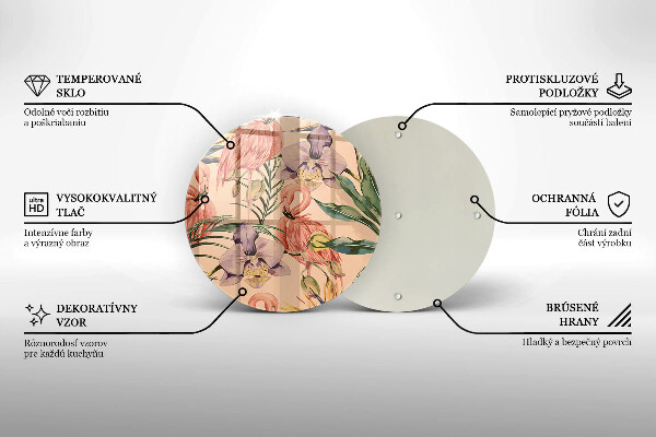 Glas Herdabdeckplatte Flamingos-Illustration