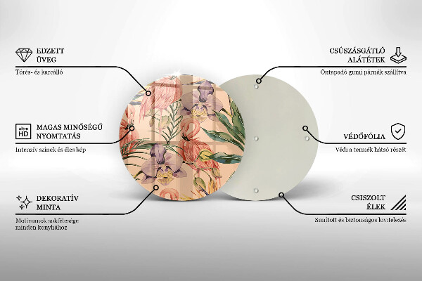 Glas Herdabdeckplatte Flamingos-Illustration