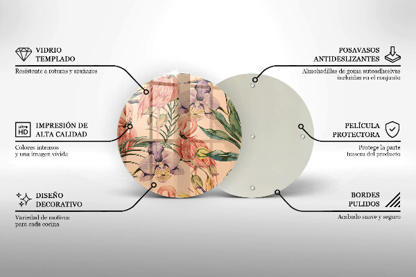 Glas Herdabdeckplatte Flamingos-Illustration