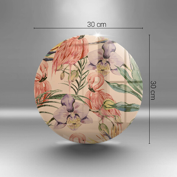 Glas Herdabdeckplatte Flamingos-Illustration