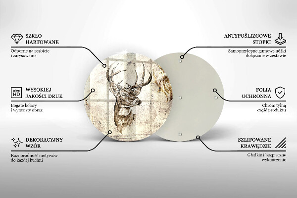 Glas Herdabdeckplatte Hirsch-Tierillustration