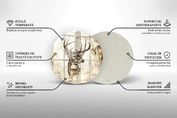 Glas Herdabdeckplatte Hirsch-Tierillustration