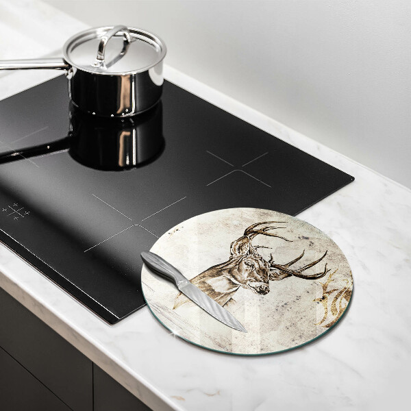 Glas Herdabdeckplatte Hirsch-Tierillustration