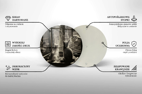 Glas Herdabdeckplatte Katzenstadt und Fenster