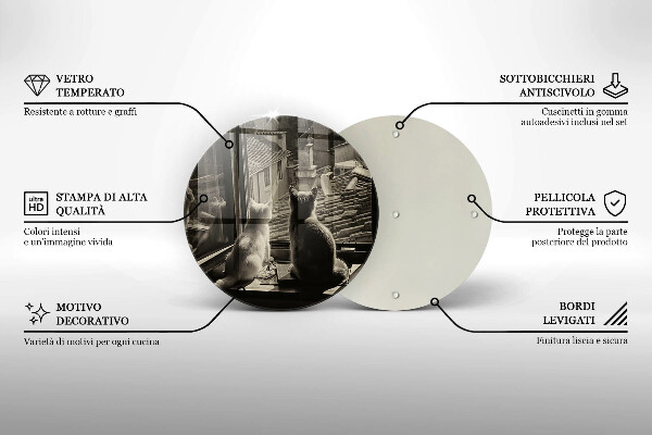 Glas Herdabdeckplatte Katzenstadt und Fenster