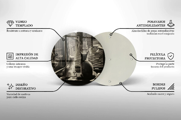 Glas Herdabdeckplatte Katzenstadt und Fenster